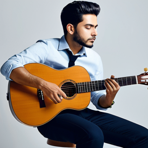 **Prompt 1 (Studio/Roots/Fusion Focus):**
    "A professional male musician, inspired by the style of Jeremie Cabo, captured in a thoughtful mid-shot, wearing a modest, stylish collared shirt and tailored trousers. He is seated in a modern, well-organized music studio, surrounded by a blend of traditional instruments like a small acoustic guitar or cavaquinho and contemporary audio equipment. His expression is contemplative, reflecting deep artistic creation, with natural body proportions and well-formed hands. The lighting is soft and ambient, creating an inspiring and professional atmosphere. Fully clothed, appropriate attire, safe for work, perfect anatomy, natural pose, correct proportions, professional photography, high quality, family-friendly content."