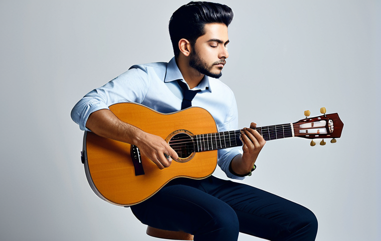 **Prompt 1 (Studio/Roots/Fusion Focus):**
    "A professional male musician, inspired by the style of Jeremie Cabo, captured in a thoughtful mid-shot, wearing a modest, stylish collared shirt and tailored trousers. He is seated in a modern, well-organized music studio, surrounded by a blend of traditional instruments like a small acoustic guitar or cavaquinho and contemporary audio equipment. His expression is contemplative, reflecting deep artistic creation, with natural body proportions and well-formed hands. The lighting is soft and ambient, creating an inspiring and professional atmosphere. Fully clothed, appropriate attire, safe for work, perfect anatomy, natural pose, correct proportions, professional photography, high quality, family-friendly content."