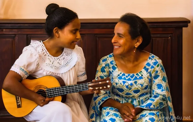 카보베르데 사용 언어 - **Vibrant Cape Verdean Market Scene:**
    "A bustling and colorful street market scene in a sunny C...
