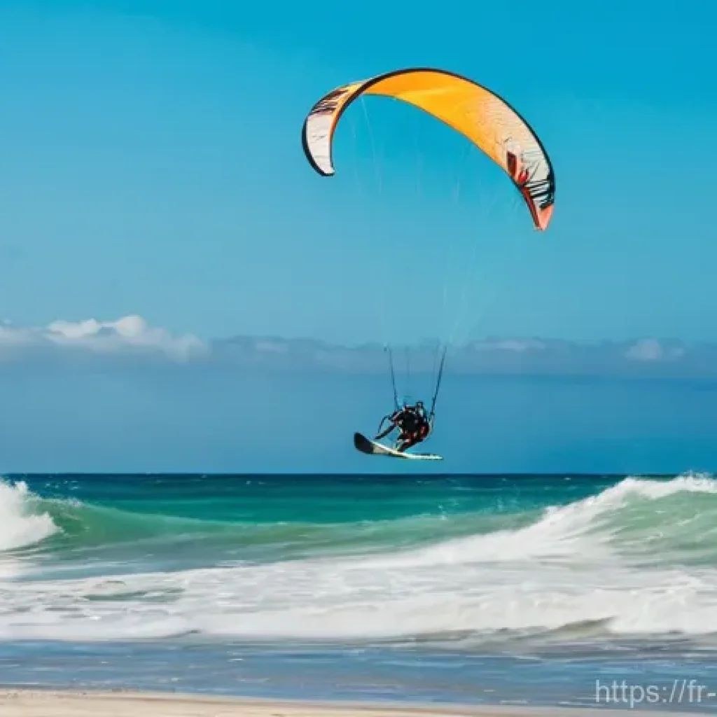 카보베르데 해양 스포츠 - **Dynamic Kitesurfing Session in Turquoise Waters**
A vibrant, high-energy image featuring a mal...