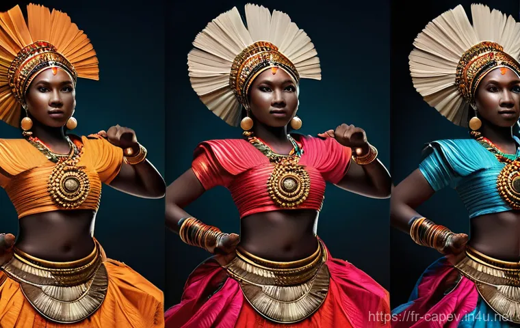 카보베르데 바투케 전통 춤 - Here are three detailed image generation prompts in English, inspired by the spirit and elements of ...